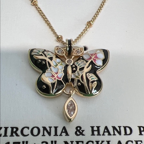 Piper K | Black Butterfly Necklace w/ Cubic Zirconia - Picture 8 of 8